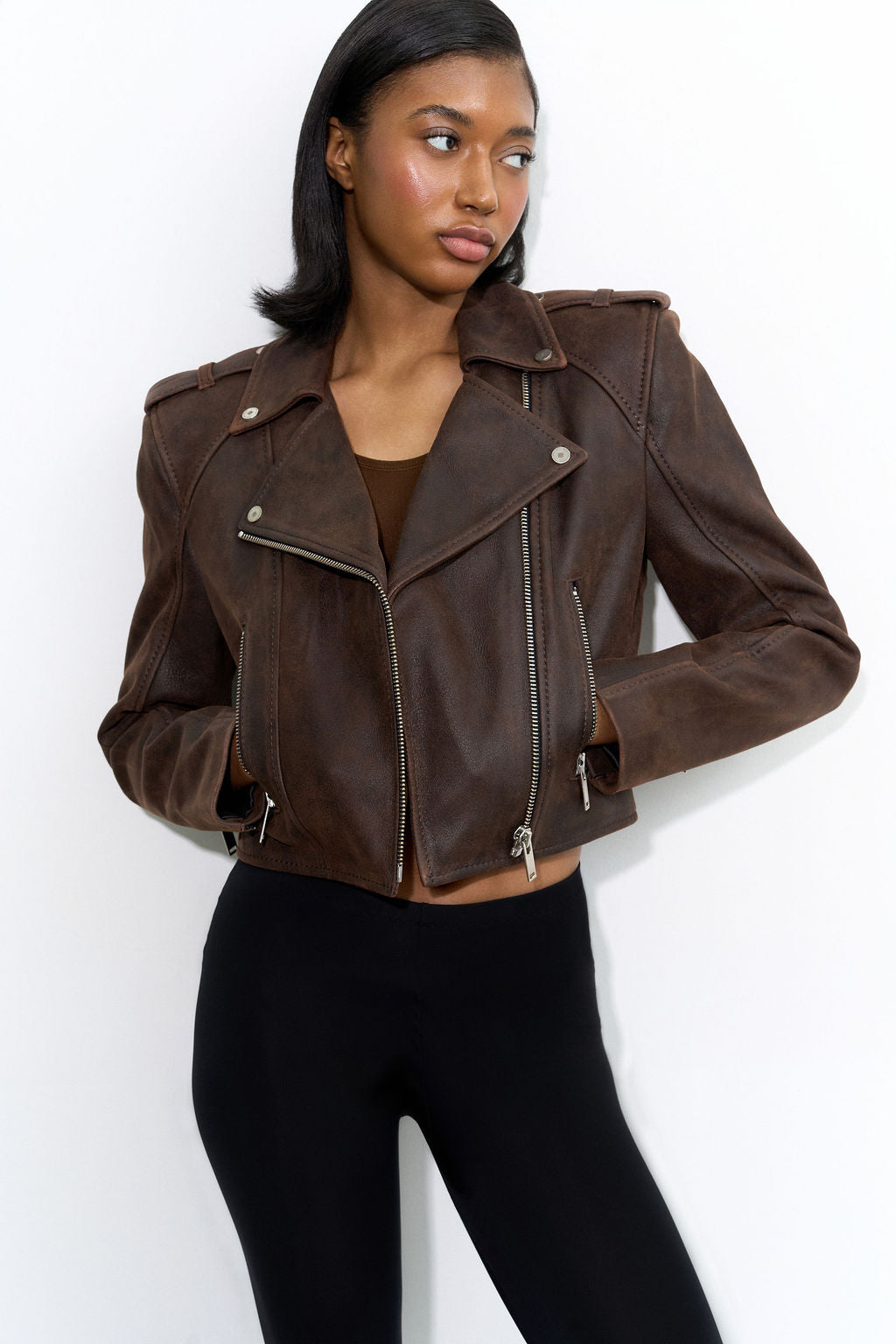 Brown Cropped Jacket