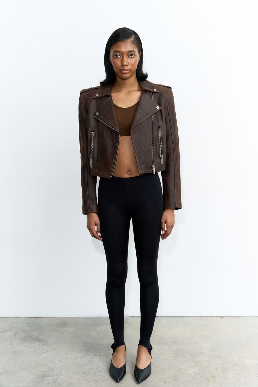 Brown Cropped Jacket