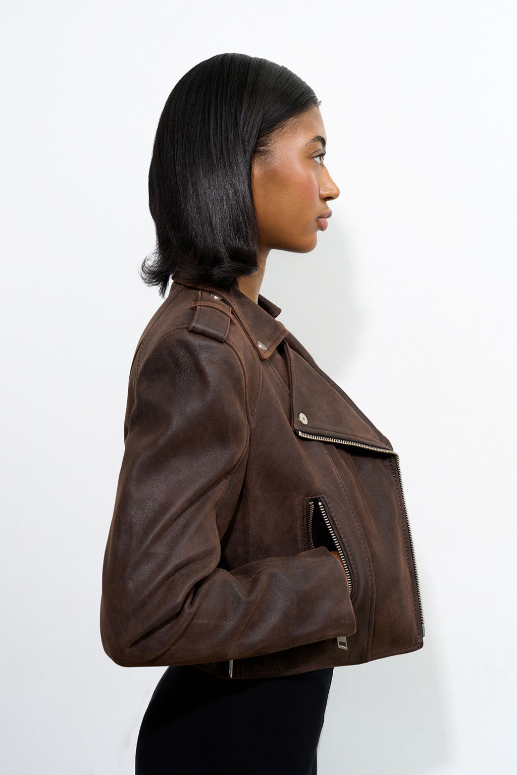 Brown Cropped Jacket
