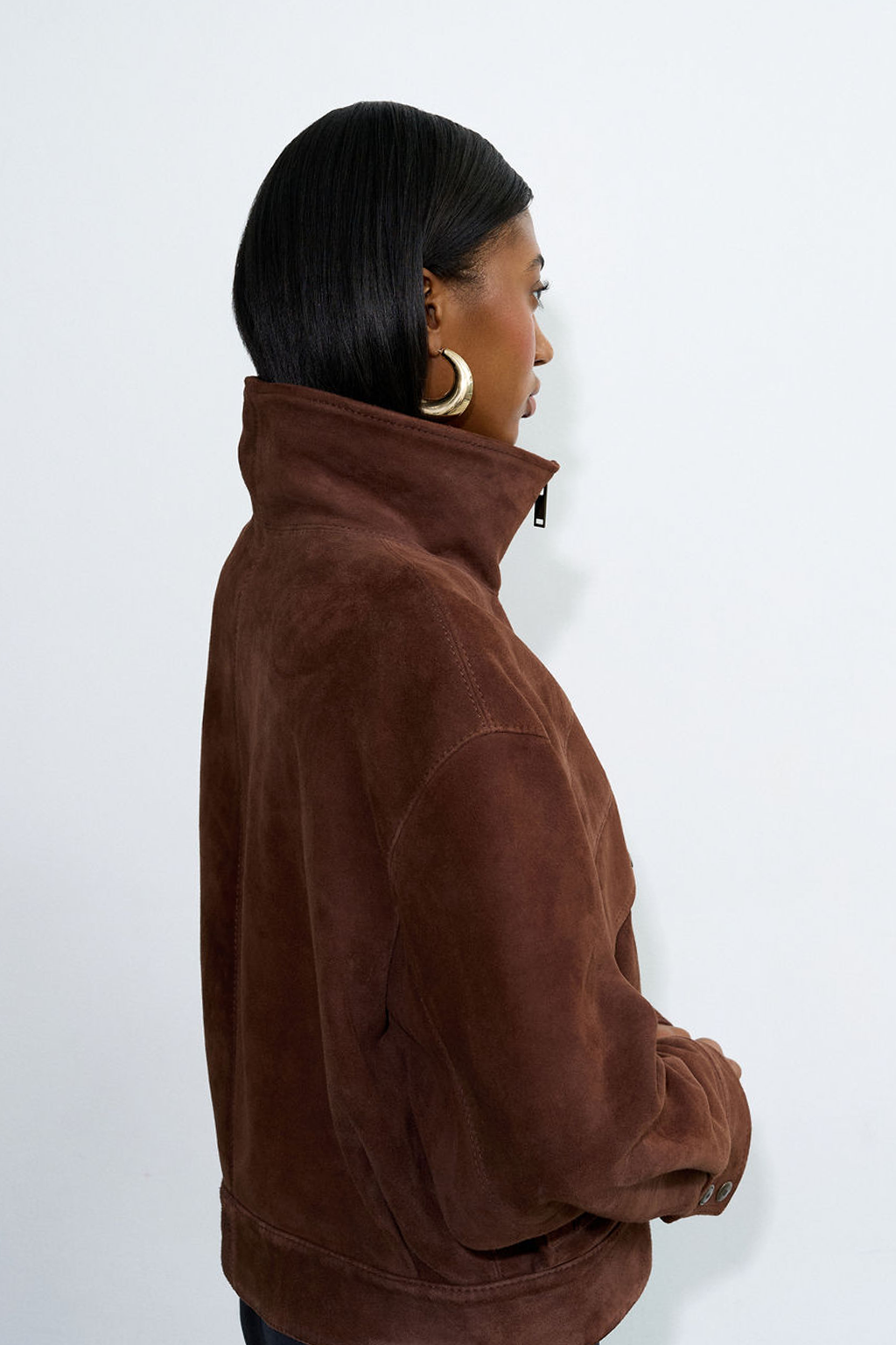 Brown Suede Bomber
