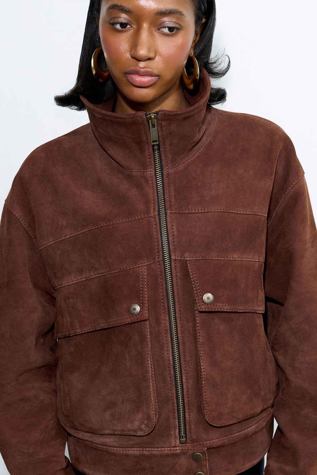Brown Suede Bomber