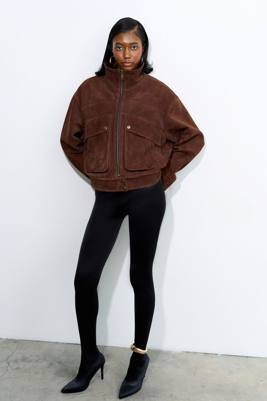 Brown Suede Bomber